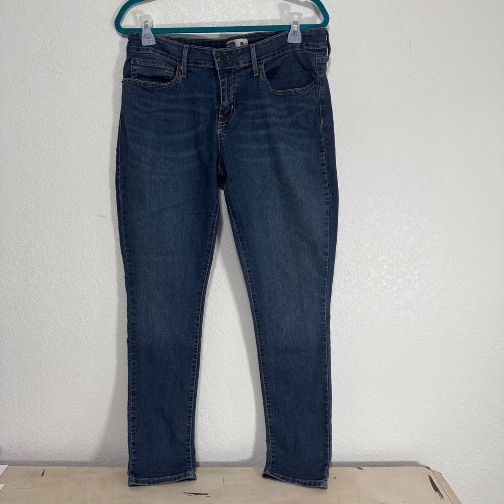 Signature Levi Strauss Co Womens Blue Denim Jeans Slim Fit Size 16